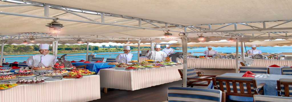 Sonesta St. George I Nile Cruise Ship Sun Deck Buffet - Direct Nile Cruise Egypt